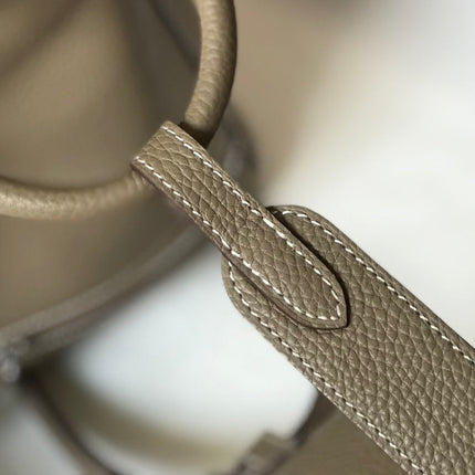 HM LINDY 30 BAG IN PEANUT BROWN CALFSKIN SILVER HARDWARE