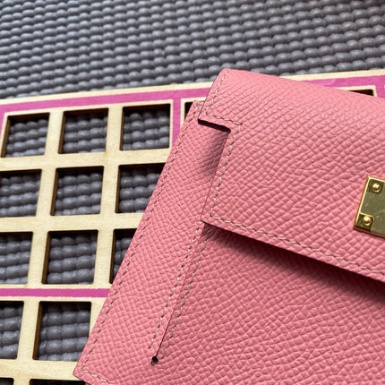HM Kelly Pocket 13.5 Pink Epsom Ghw