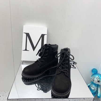 JIMMY CHOO 26S ANKLE BOOTS IN BLACK SUEDE WITH METAL TAG