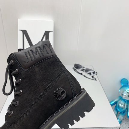 JIMMY CHOO 26S ANKLE BOOTS IN BLACK SUEDE WITH METAL TAG