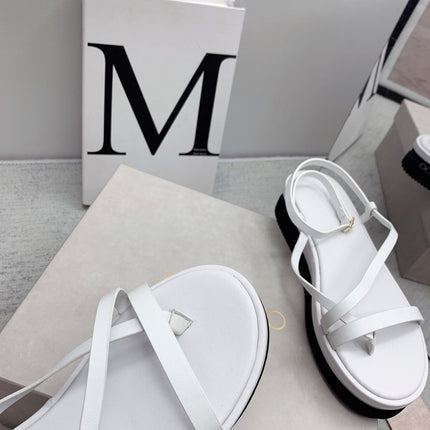 JIMMY CHOO 26S FLATFORM SANDALS 50 MM IN WHITE CALFSKIN