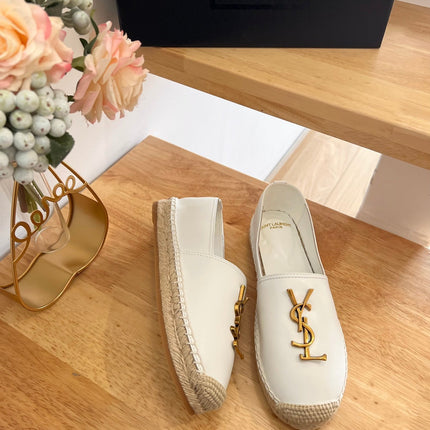 SL YVES LOGO SLIP ON WHITE CALFSKIN