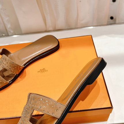 0RAN SANDAL CARAMEL LAMBSKIN ATTACH CRYSTALS