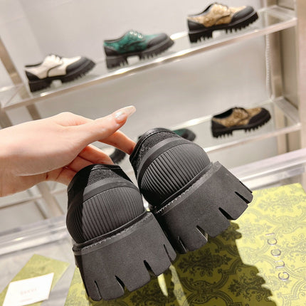 GUCCI 26S LACE-UP SHOES IN BLACK GG CANVAS