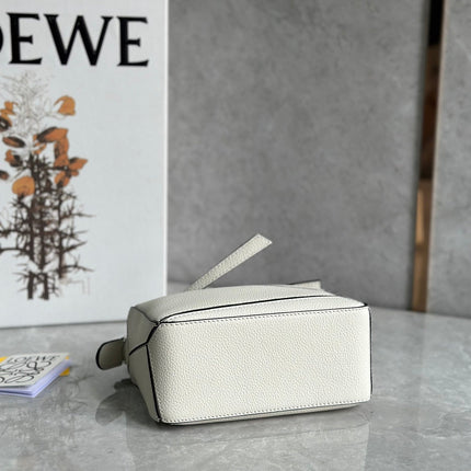 LOE MINI 18 PUZZLE BAG IN WHITE CALFSKIN