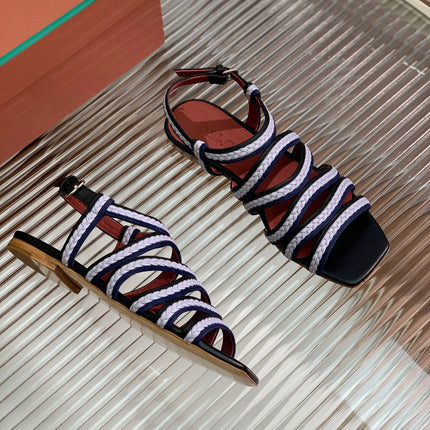 LP SPRIGHTLY CHARMS SANDAL WHITE AND BLACK CALFSKIN