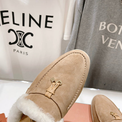 LP CHARMS WALK BABOUCHE LOAFERS CAMEL FLEECE
