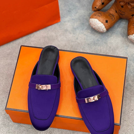 0Z Mule Violet Silk Thick Cloth/Sheepskin