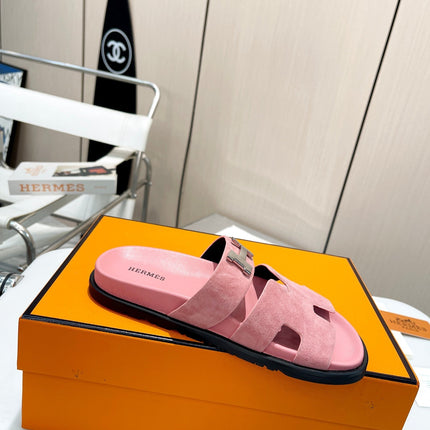 HM CHYPRE SANDAL LIGHT PINK WITH H-BUCKLE SUEDE
