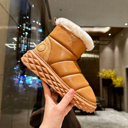 JIMMY CHOO 26S ANKLE SNOW BOOTS IN CAMEL LEATHER