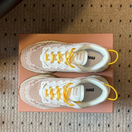 MIUMIU 26S SNEAKERS IN LIGHT PINK TECHNICAL FABRIC
