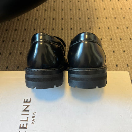 CELINE 26S LOAFER IN BLACK CALFSKIN WITH ARC DE TRIOMPHE BUCKLE