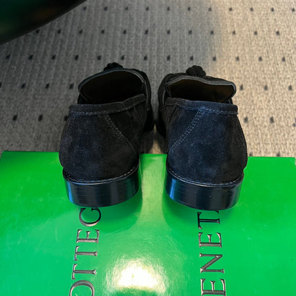 BOTTEGA VENETA 26S LOAFERS IN BLACK SUEDE