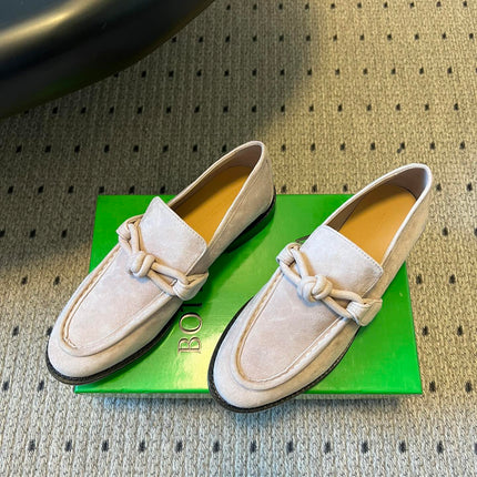 BOTTEGA VENETA 26S LOAFERS IN LIGHT BEIGE SUEDE