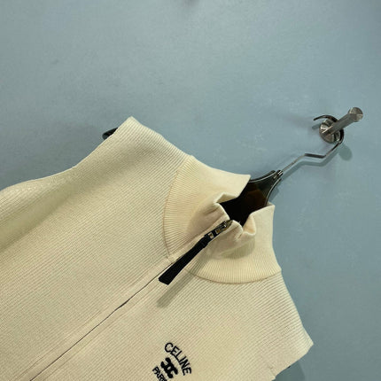 CELINE 26S ZIP-UP KNIT VEST 663