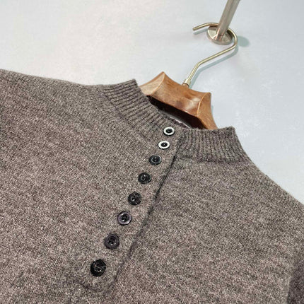 DIOR 26S BUTTON MOCK-NECK KNIT SWEATER 1617