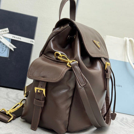 PRADA EXPLORE MEDIUM BACKPACK 29 IN BROWN CALFSKIN