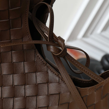 BV CAMPANA MEDIUM SHOULDER BAG 33 IN CHOCOLATE BROWN INTRECCIATO CALFSKIN