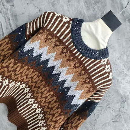 BRUNELLO CUCINELLI CREWNECK SWEATER IN COLORFUL QA3