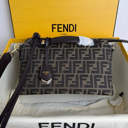 FENDI BY THE WAY SOFT MEDIUM BAG 20 IN BROWN FF JACQUARD FABRIC
