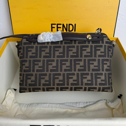 FENDI BY THE WAY SOFT MEDIUM BAG 20 IN BROWN FF JACQUARD FABRIC