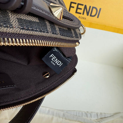 FENDI BY THE WAY SOFT MEDIUM BAG 20 IN BROWN FF JACQUARD FABRIC