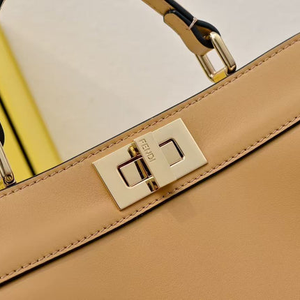 PEEKABOO ISEEU PETITE 27 BAG IN LIGHT BROWN CALFSKIN GOLD HARDWARE