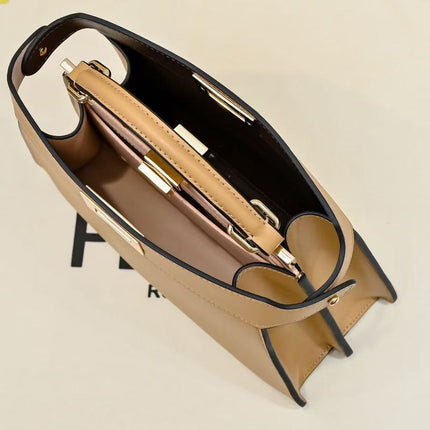 PEEKABOO ISEEU PETITE 27 BAG IN LIGHT BROWN CALFSKIN GOLD HARDWARE