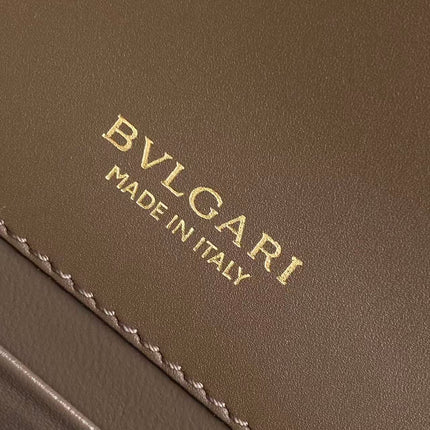 BULGARI SERPENTI FOREVER TOP 20 HANDLE BAG IN BROWN CALFSKIN GOLD HARDWARE