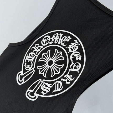 CHROME HEARTS HORSESHOE LOGO TANKTOP IN BLACK