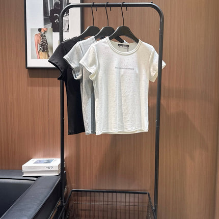 ALEXANDER 26S FITTED T-SHIRT IN CRYSTAL-EMBELLISHED COTTON