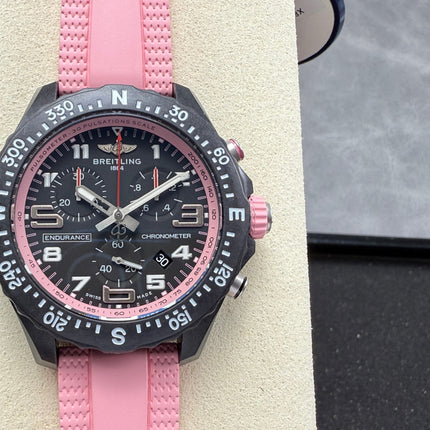 BREITLING 26 ENDURANCE PRO 38 IN BLACK & PINK RUBBER
