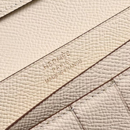 BEARN LONG 17 WALLET IN BEIGE CREAM EPSOM WITH GOLD HARDWARE