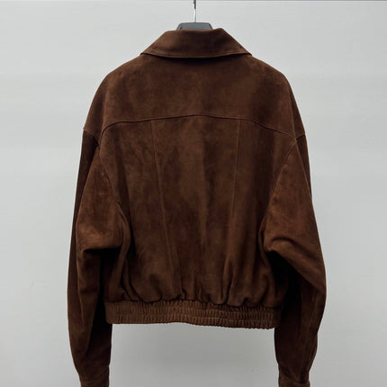 YSL 26S SUEDE MULTI-POCKET JACKET IN BROWN SUEDE