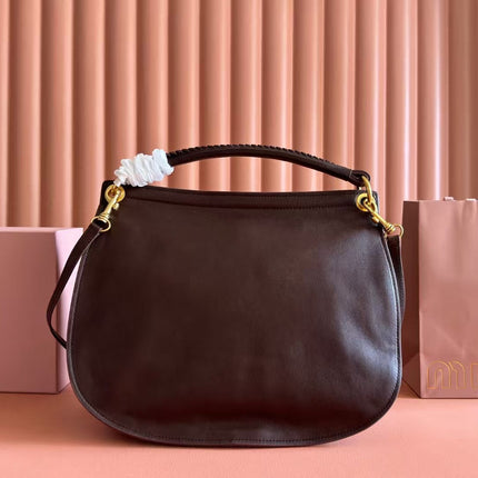 MIUMIU 26S RENDEZ VOUS BAG 33 IN DARK BROWN LAMBSKIN