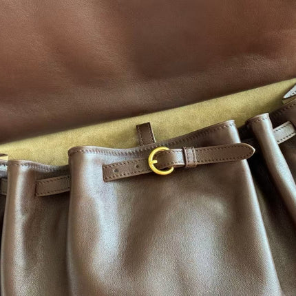 MIUMIU 26S RENDEZ VOUS BAG 33 IN DARK BROWN LAMBSKIN