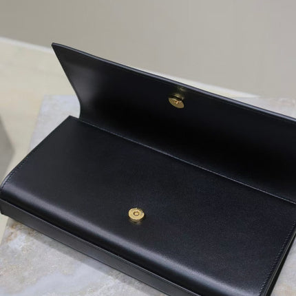 YSL 26S SAINT LAURENT KATE CLUTCH IN BLACK CALFSKIN
