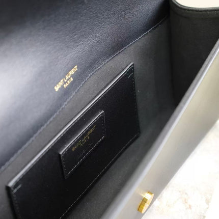YSL 26S SAINT LAURENT KATE CLUTCH IN BLACK CALFSKIN