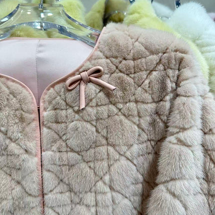 CHANEL 26S QUILTED JACKET IN BEIGE FUR