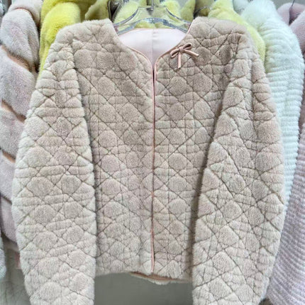 CHANEL 26S QUILTED JACKET IN BEIGE FUR