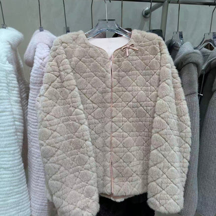 CHANEL 26S QUILTED JACKET IN BEIGE FUR