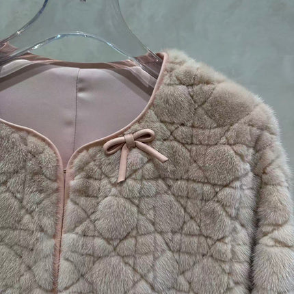 CHANEL 26S QUILTED JACKET IN BEIGE FUR