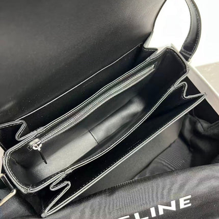 MINI CLAUDE 22 SHINY CALFSKIN BLACK SILVER HARDWARE
