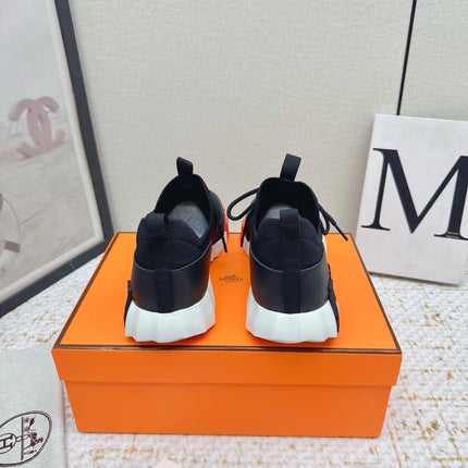 HM BOUNCING SNEAKERS IN BLACK & WHITE MESH MIX CALFSKIN