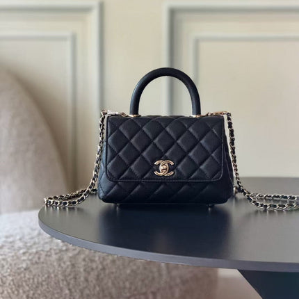 CHANEL 26S MINI FLAP BAG IN BLACK CAVIAR