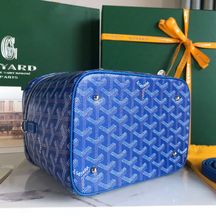 MUSE VANITY CASE 20 IN BLUE GOYARDINE CANVAS