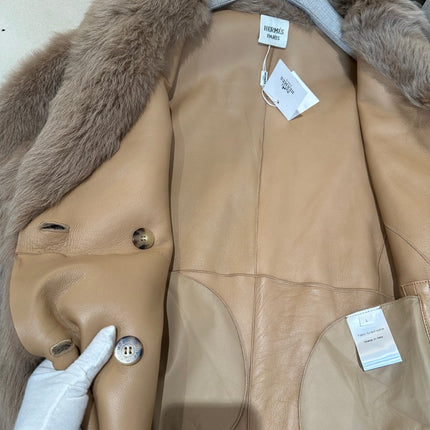 HERMES 26S SHEARLING COAT 812