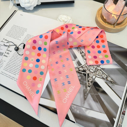 CHANEL 26S TWILLY SCARF 120 IN SILK 351066