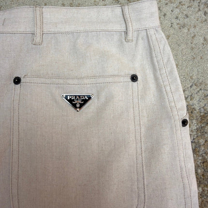 PRADA 26S LINEN COTTON TROUSERS 1015
