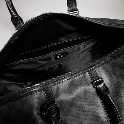 GUCCI 26S DUFFLE BAG 52 IN BLACK CANVAS